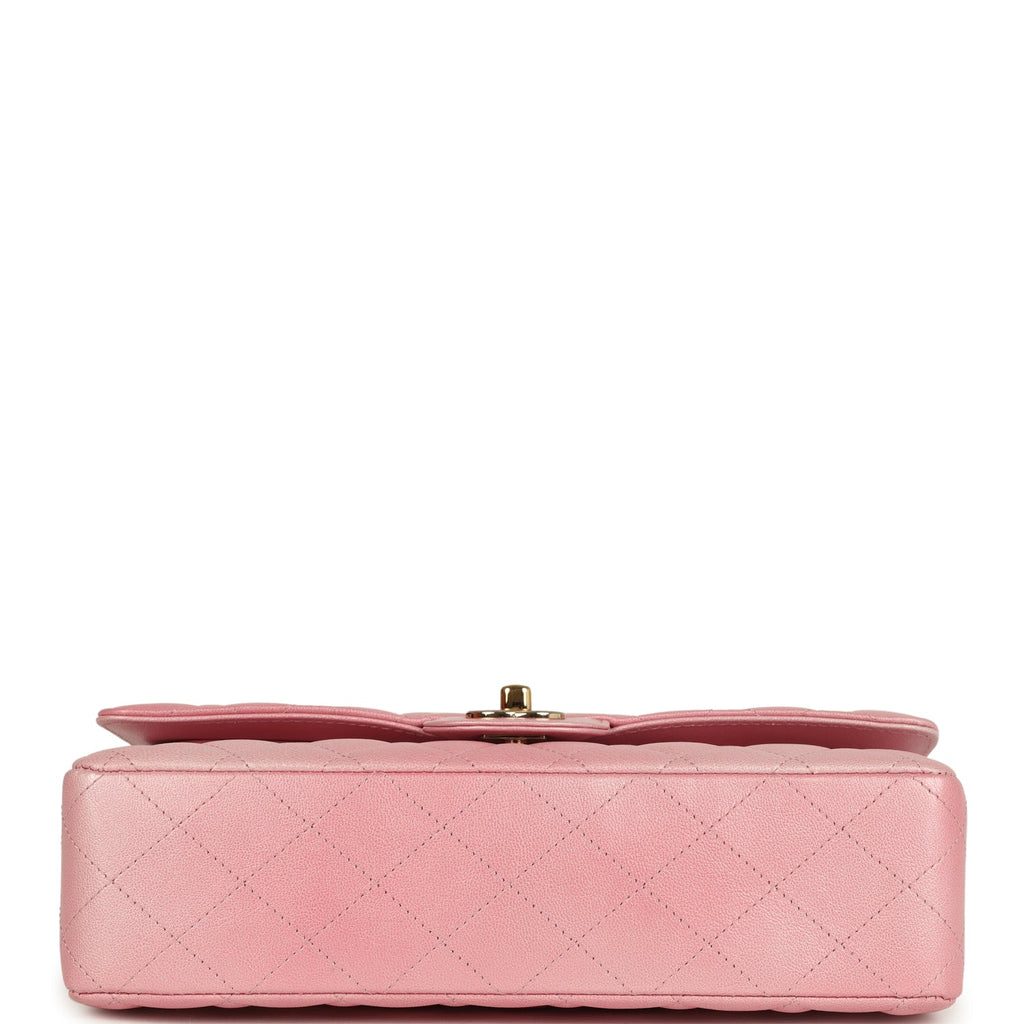 Pre-owned Chanel Medium Classic Double Flap Bag Pink Iridescent Ombre Goatskin Light Gold Hardware - Image 7