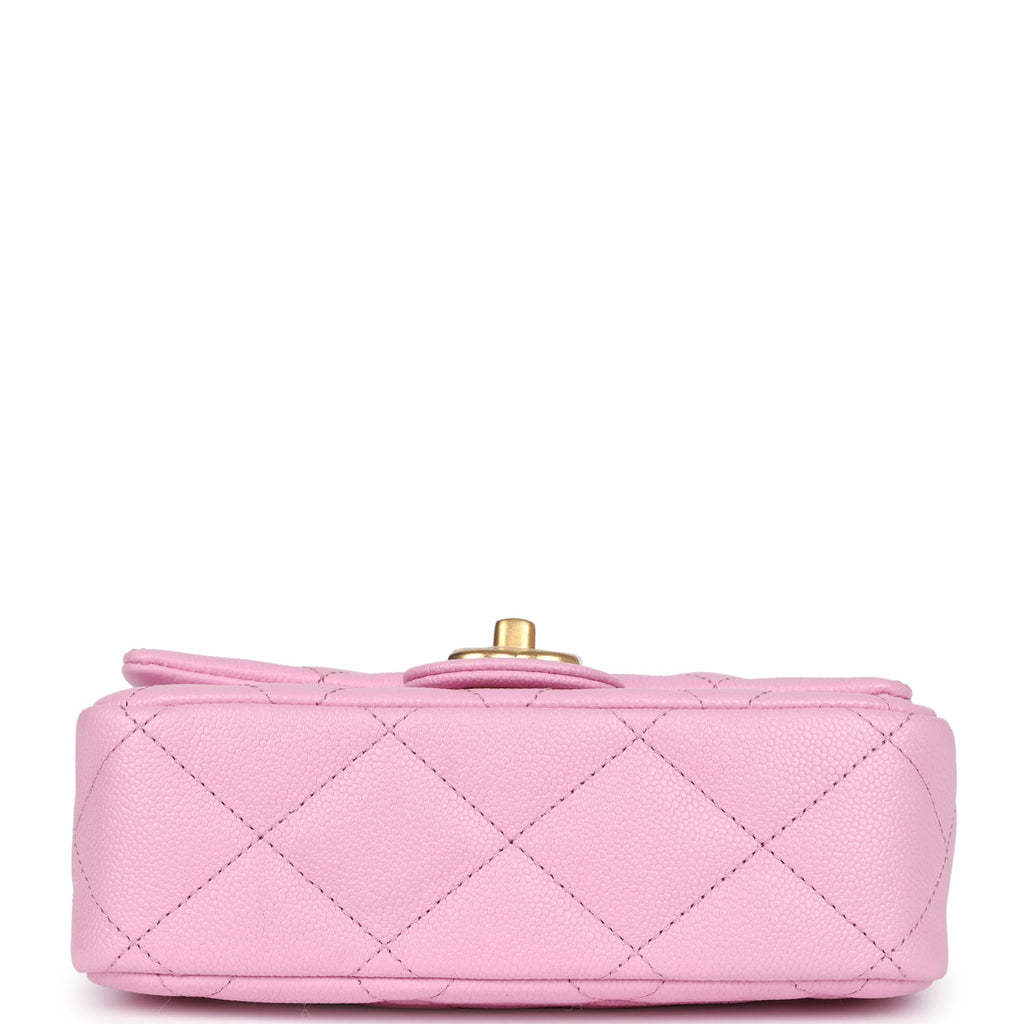 Chanel Mini Sweetheart Crush Square Flap Bag Pink Caviar Aged Gold Hardware - Image 7