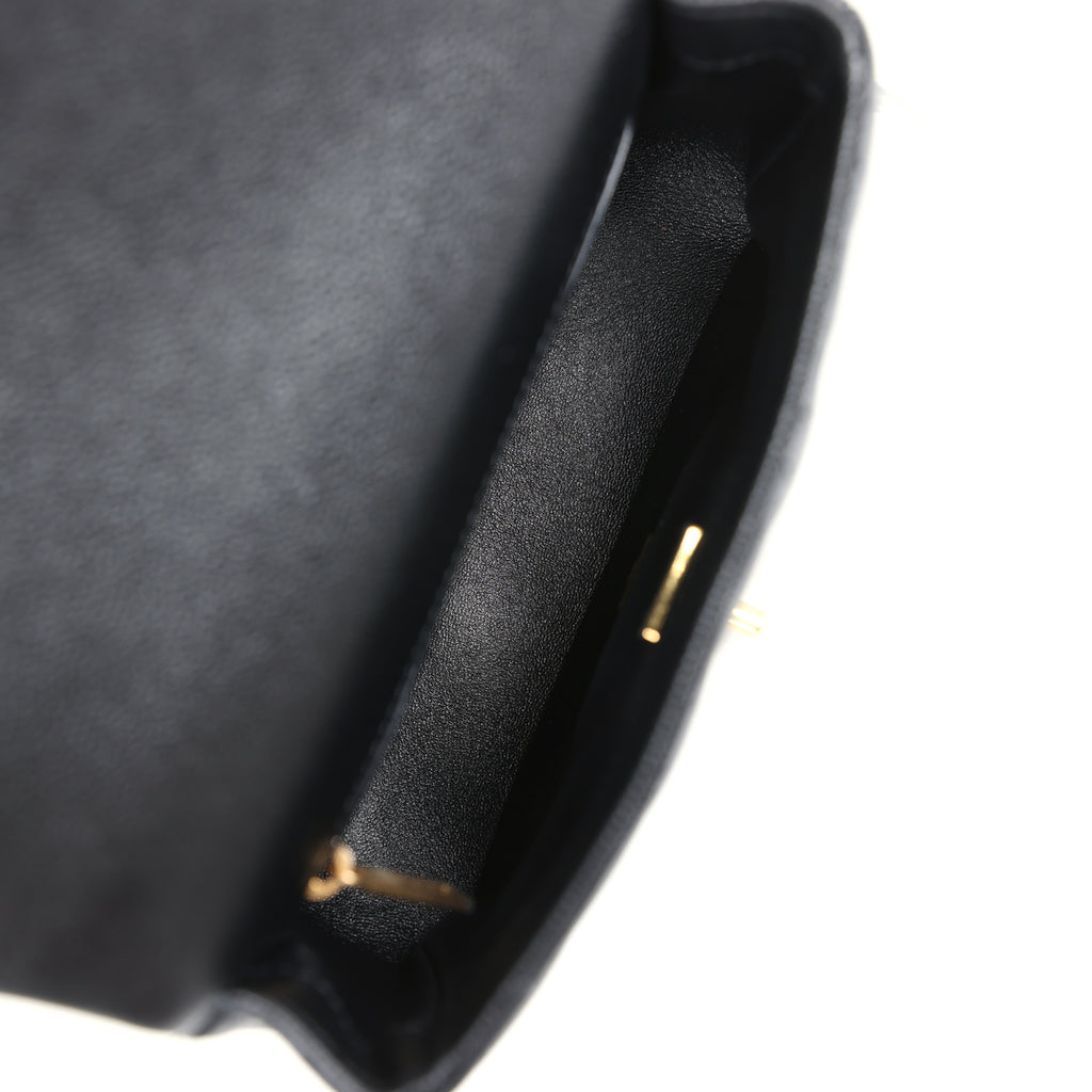 Chanel Mini Sweetheart Crush Square Flap Bag Black Caviar Antique Gold Hardware - Image 10