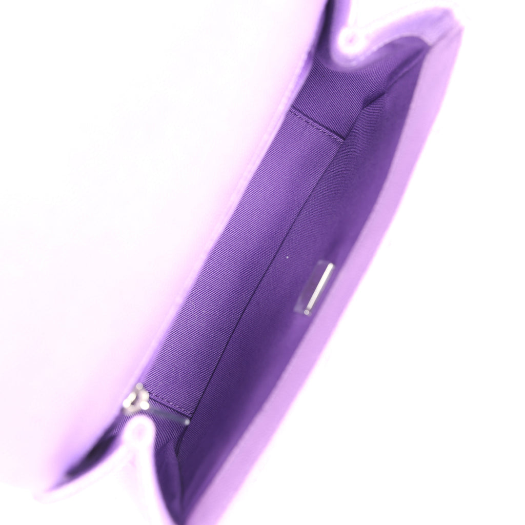 Chanel Mini Rectangular Flap Bag Ombre Purple Caviar Lacquered Metal Hardware - Image 9