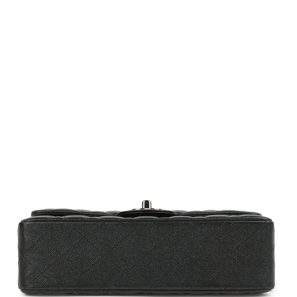 Pre-owned Chanel Small Classic Double Flap Bag Black Iridescent Caviar Ruthenium Hardware - Image 7
