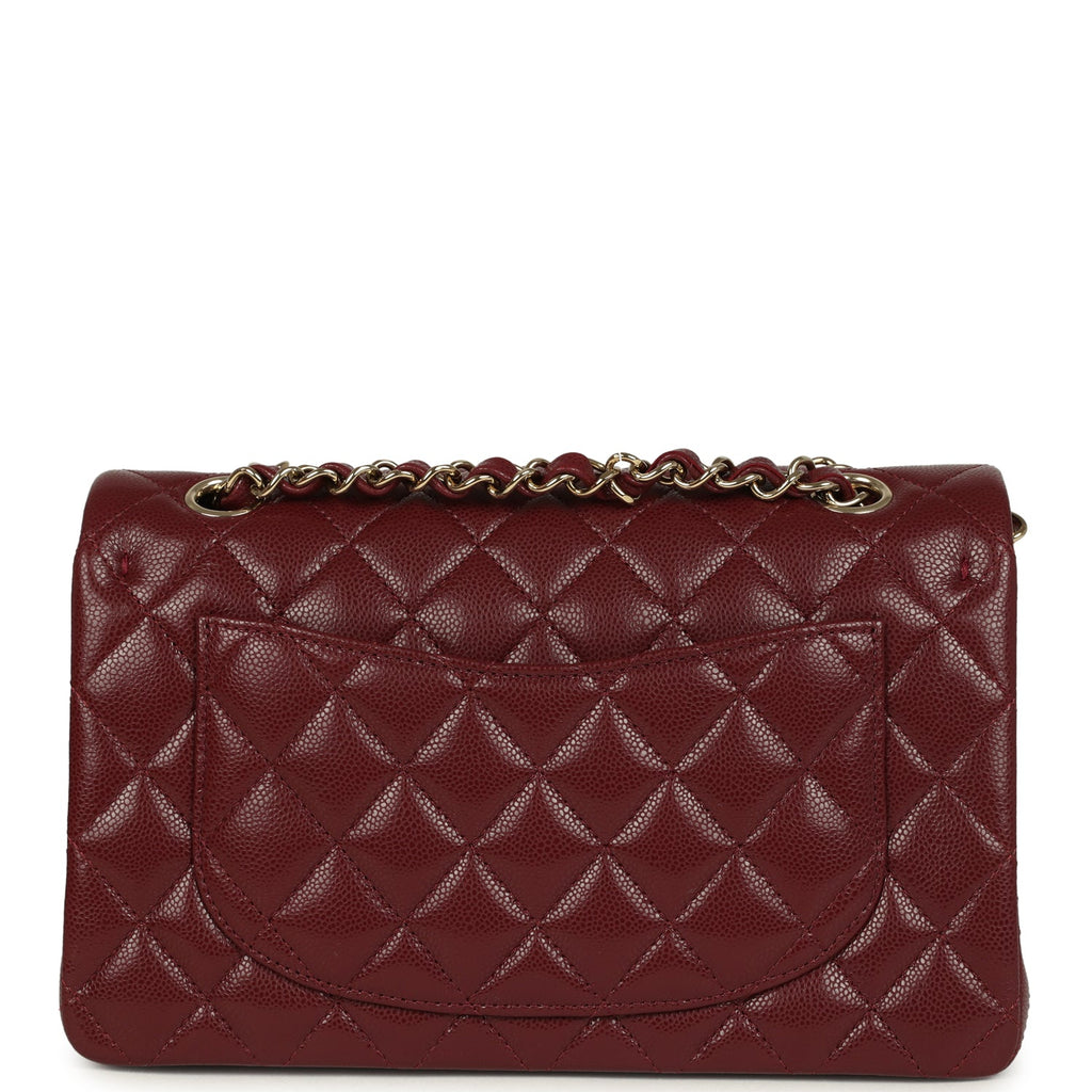 Chanel Small Classic Double Flap Bag Burgundy Shiny Caviar Light Gold Hardware - Image 5