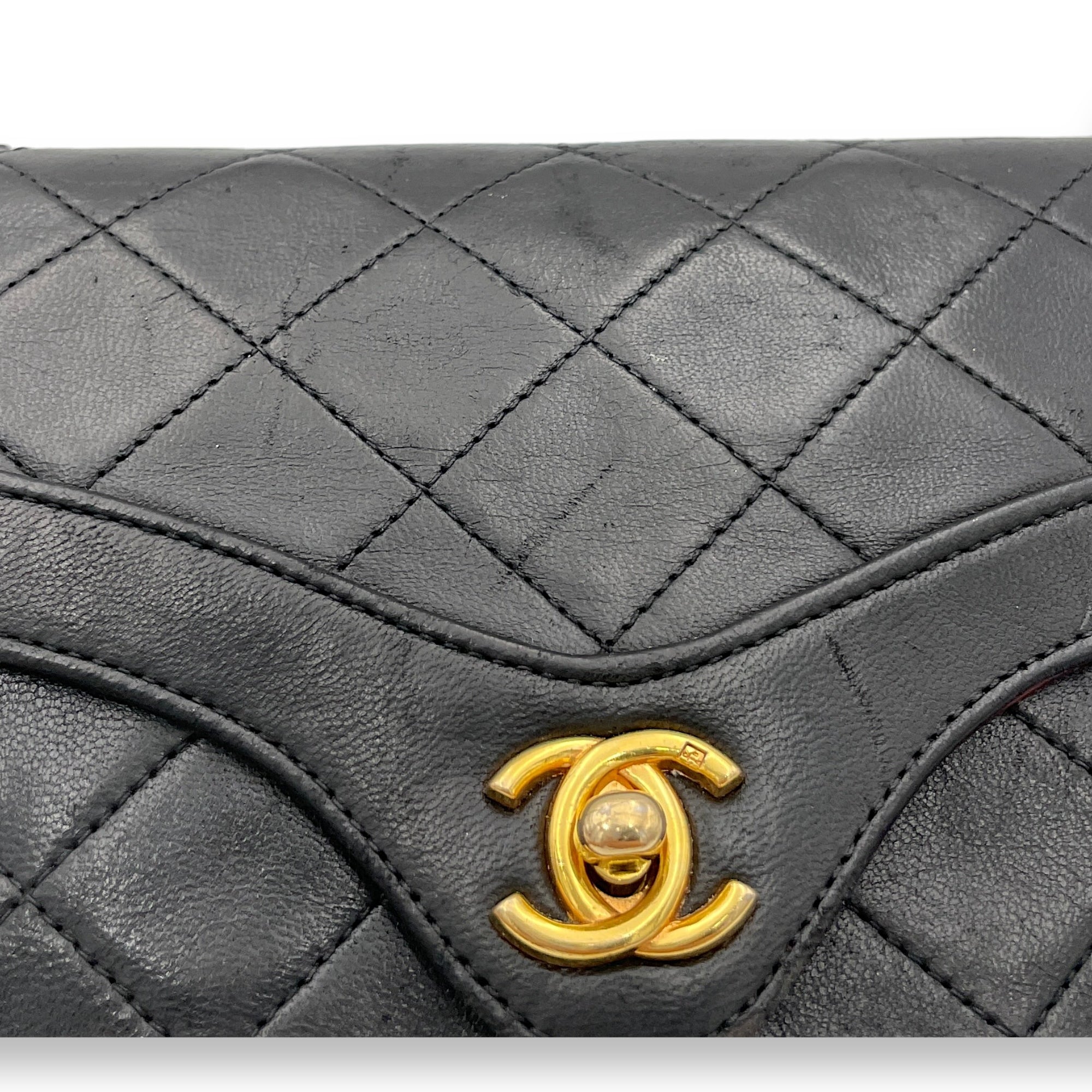 Matelasse Coco Mark Black Crossbody Bag in Lambskin, Gold hardware - Image 9