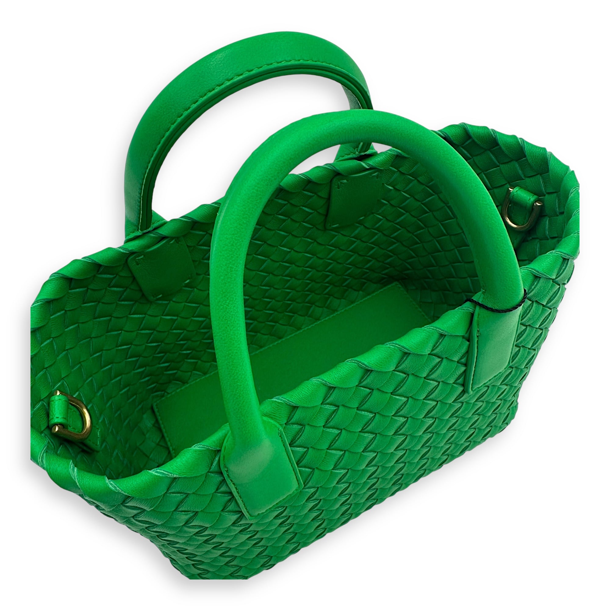 Cabat Top Handle Bag Green in Lambskin, Gold hardware - Image 10