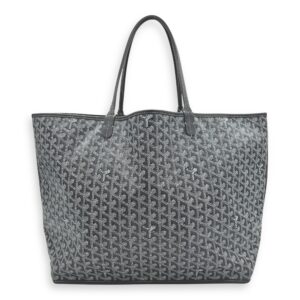 Anjou Top Handle Bag GM Grey in Coated Canvas, Silver hardware