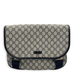 Guccissima Messenger Blue in Coated Canvas, Silver hardware