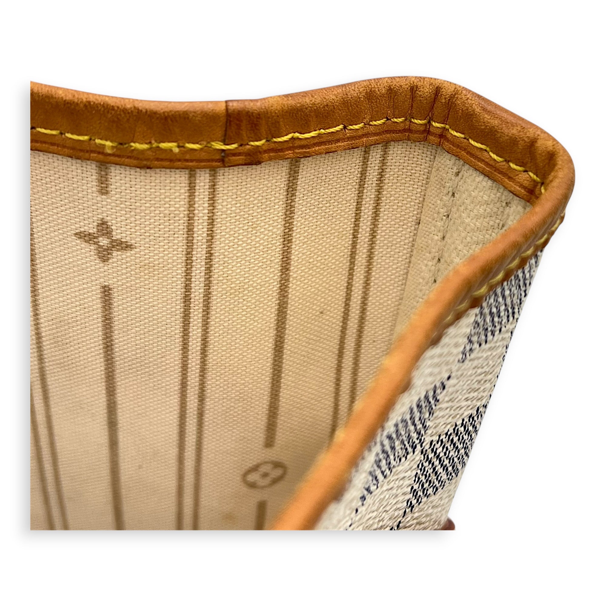 Neverfull Tote Bag MM Azur in Coated Canvas, Gold hardware - Image 12