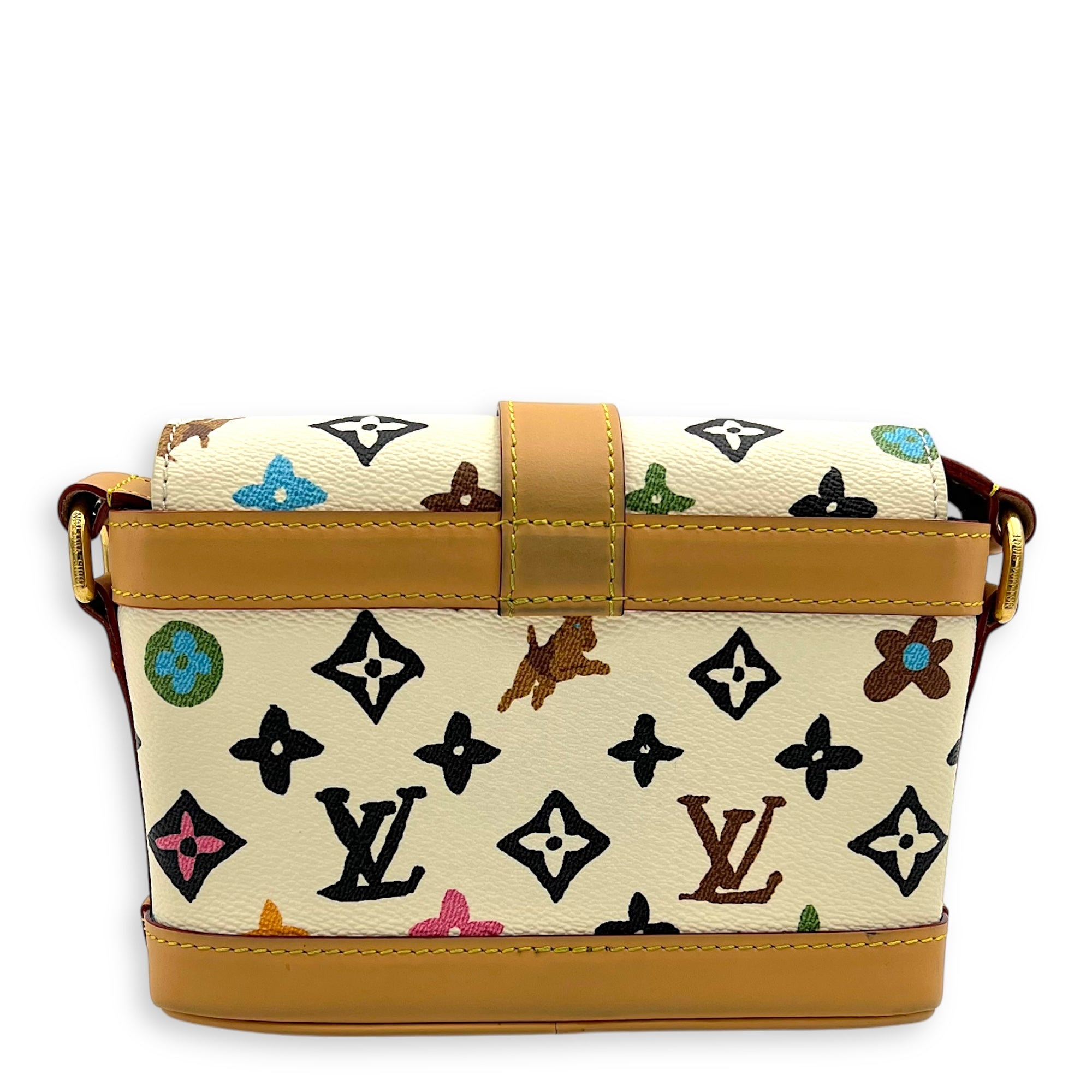 Craggy Wearable Wallet x Tyler The Creator Shoulder Bag White in Monogram Coated Canvas, Gold hardware - Image 3