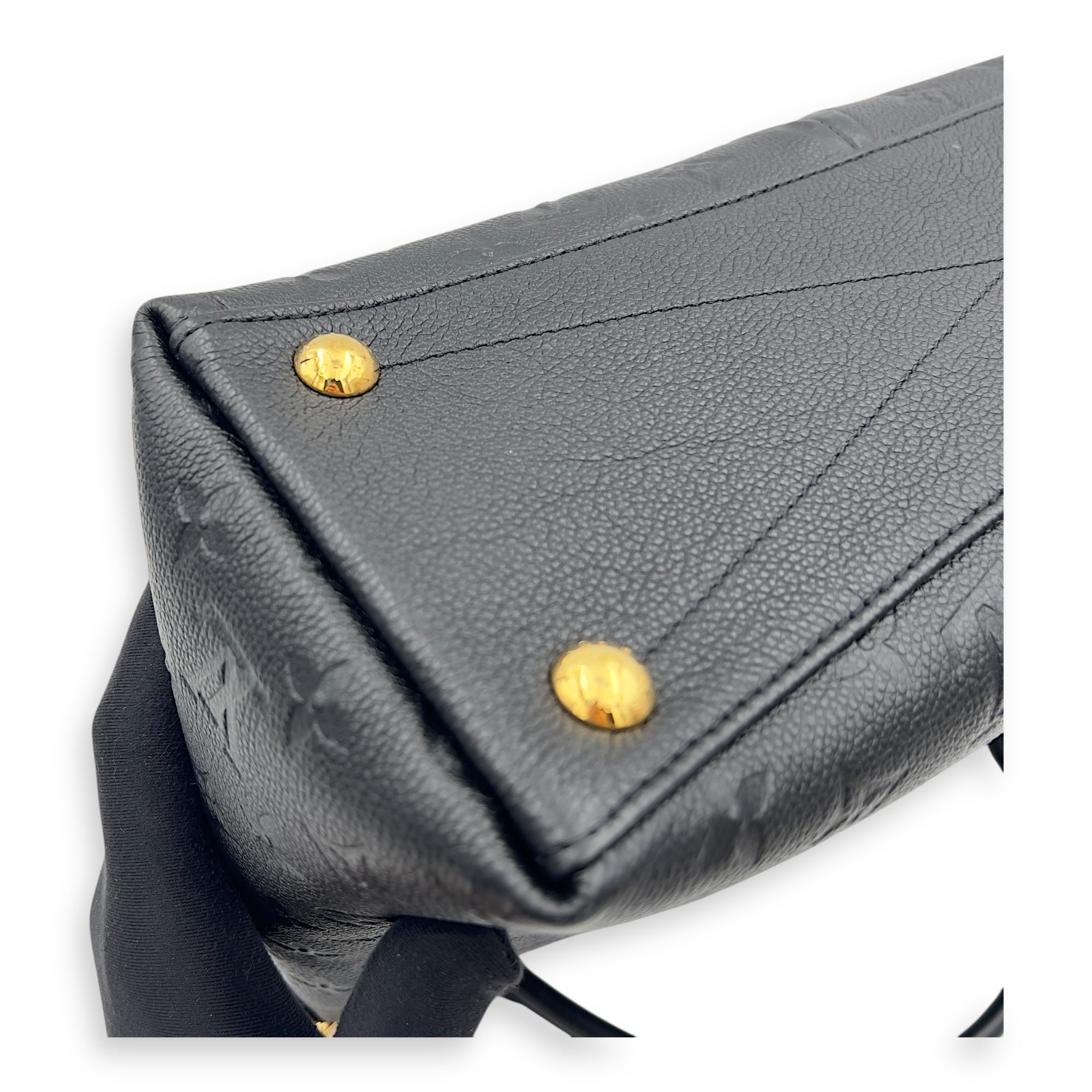 V Tote Top Handle Bag Black in Empreinte Leather, Gold hardware - Image 13