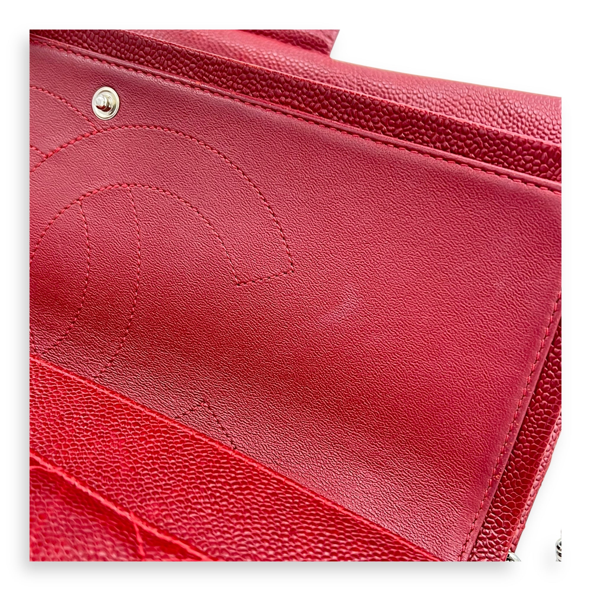 2.55 Shoulder Bag Red in Caviar Leather, Ruthenium hardware - Image 15