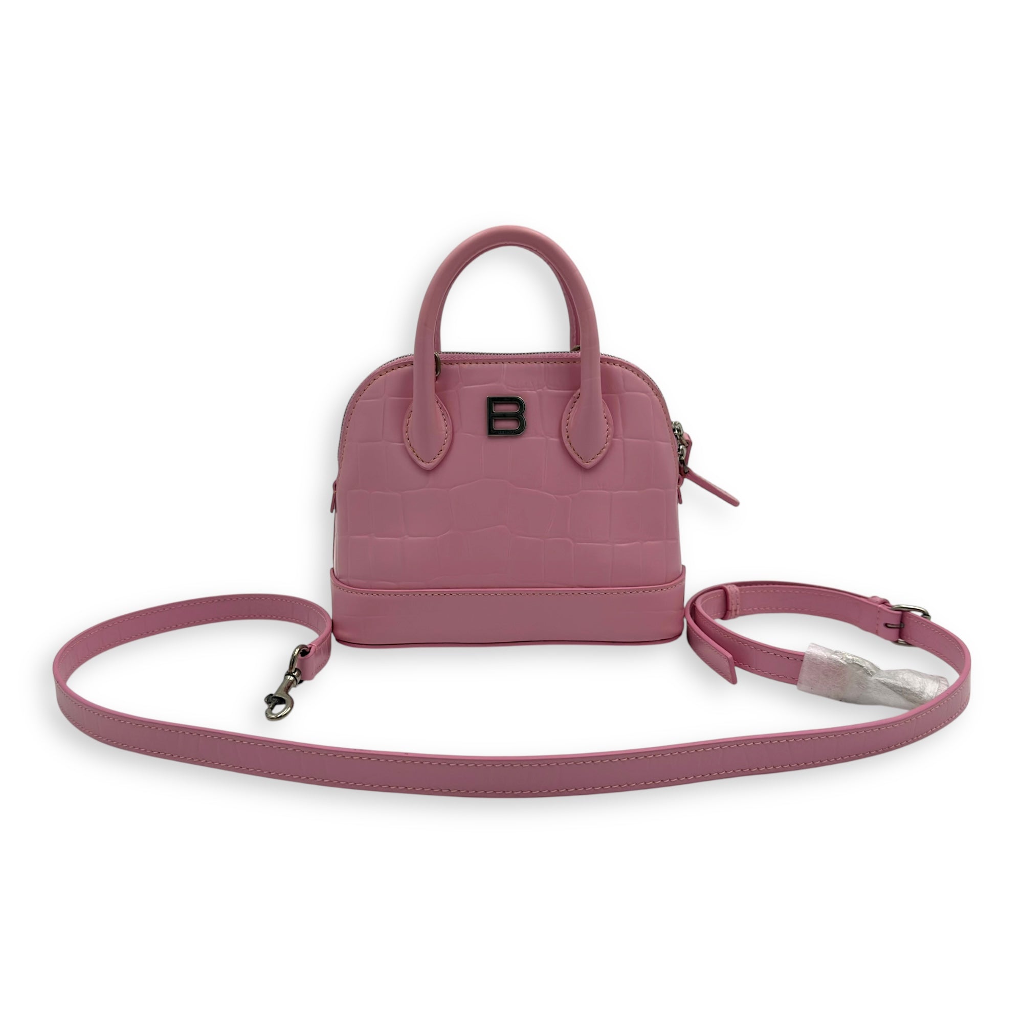 Ville Top Handle Bag Pink in Calfskin, Silver hardware - Image 12