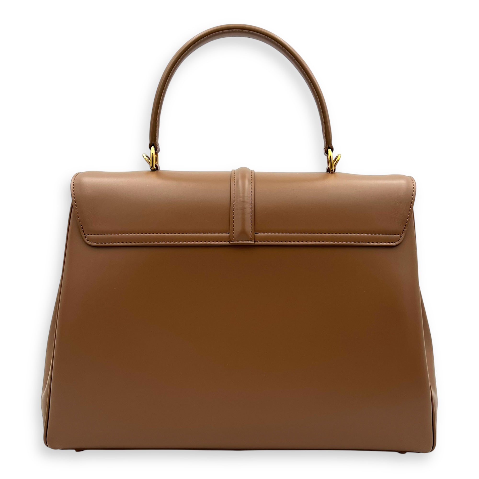 16 Top Handle Bag Brown in Calfskin, Gold hardware - Image 3