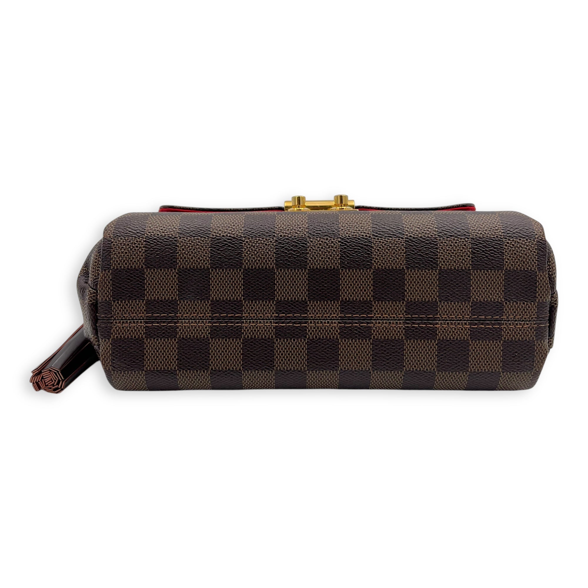 Croisette Top Handle Bag Brown in Coated Canvas, Gold hardware - Image 6