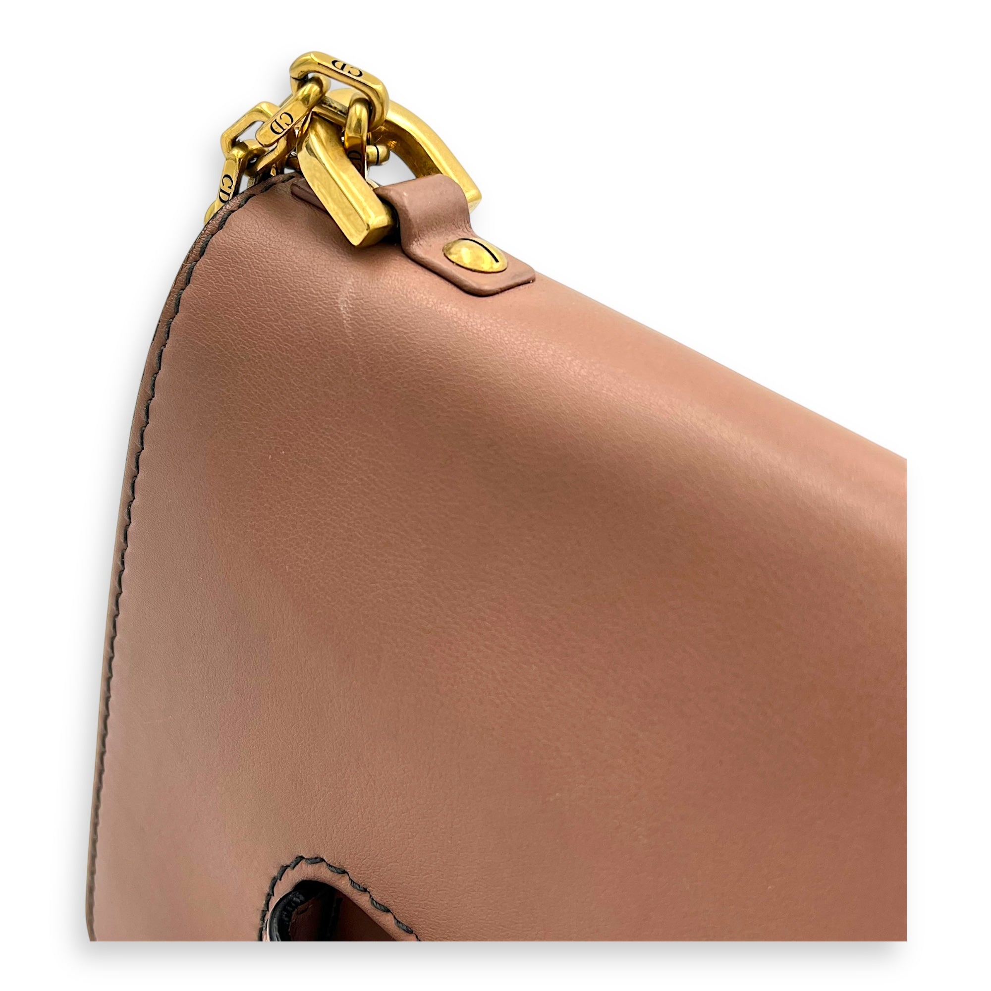 J'adior Shoulder Bag Beige in Calfskin, Gold hardware - Image 8