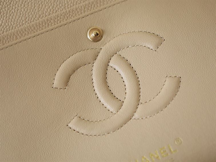 Chanel Classic Medium Caviar Flap Beige - Image 10