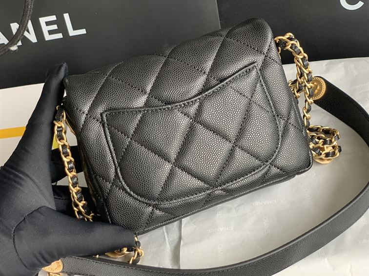 Chanel Mini Flap Bag Black Shiny Calfskin - Image 5