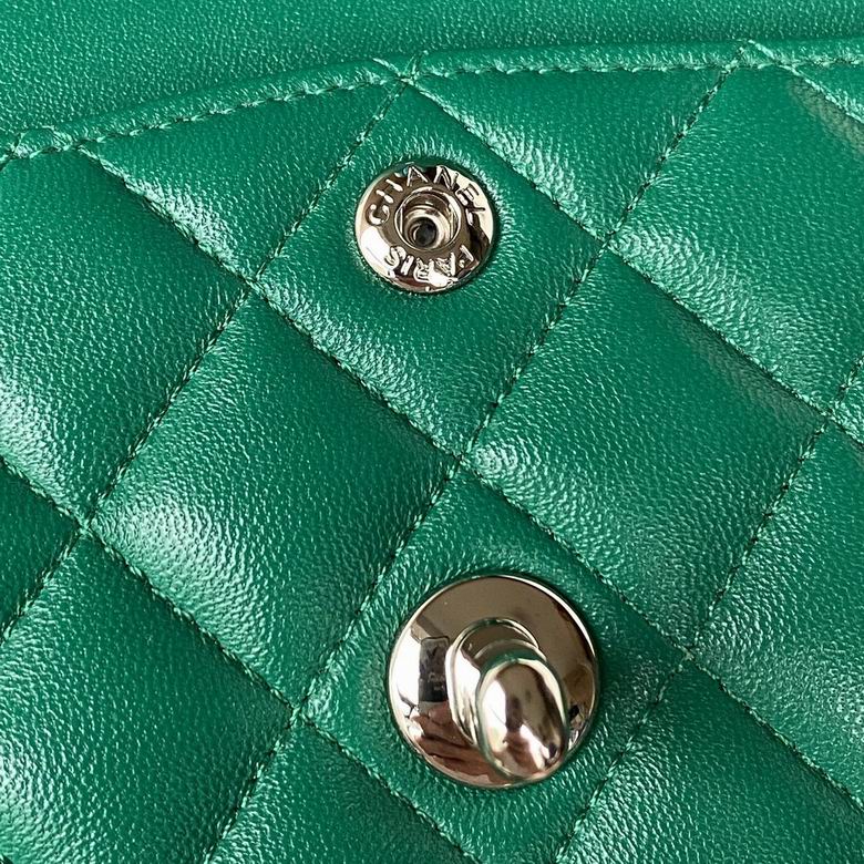 Chanel Small Classic Double Flap Bag Green - Image 10