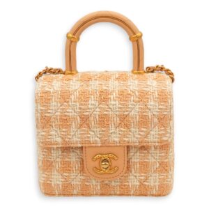 Coco Crush Multi-colour Top Handle Bag in Tweed/Calf, Gold hardware