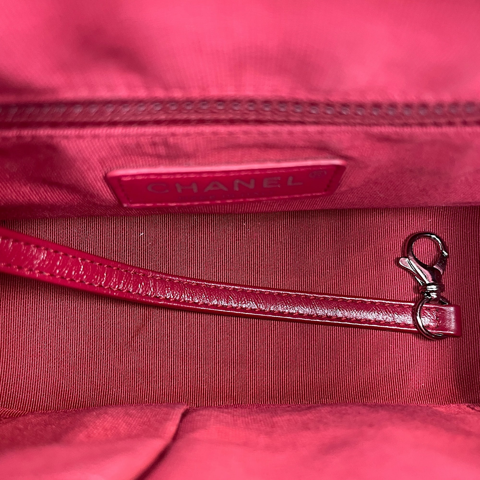 Gabrielle Hobo Small Grey,red, pink, black Shoulder Bag in Calfskin, 3-Tone hardware - Image 7