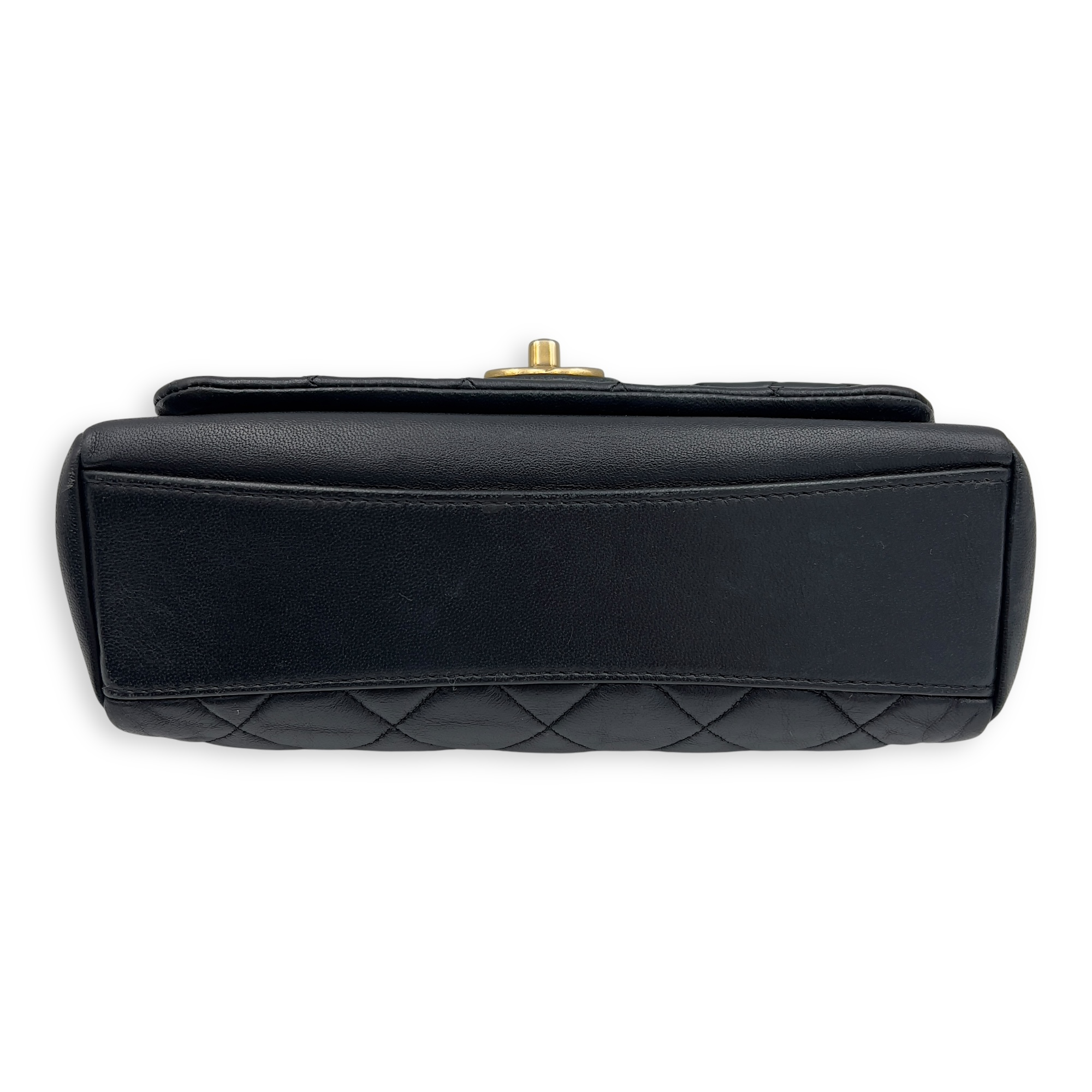 Quilted Seasonal Shoulder Bag Black in Calfskin, Gold hardware - Image 6