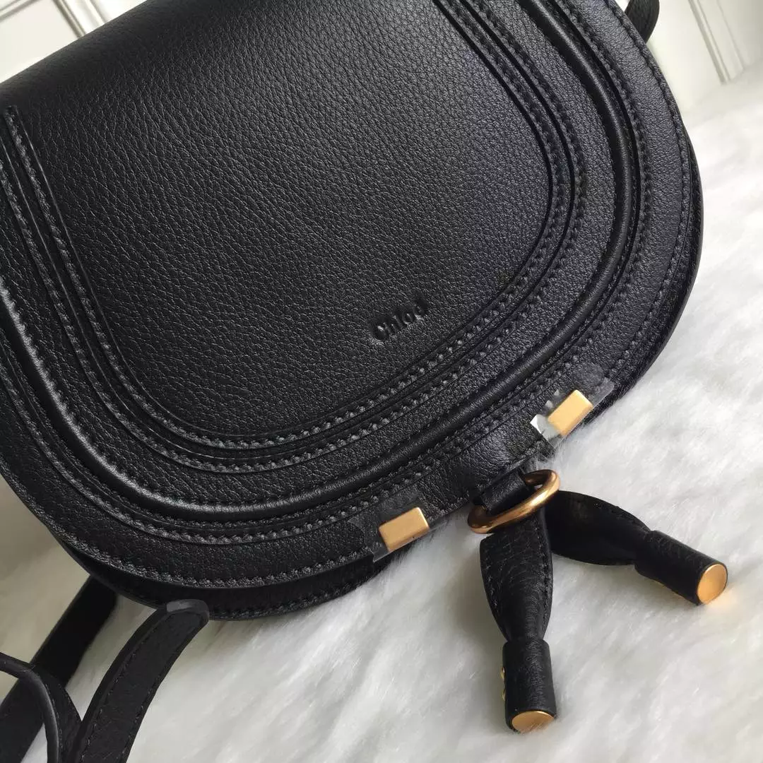 Chloé Marcie Black Medium Saddle Bag - Repbags.ru - Image 5