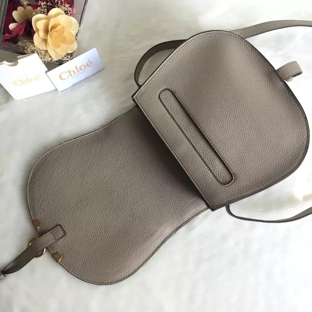 Chloé Marcie Cashmere Grey Medium Saddle Bag - Repbags.ru - Image 8