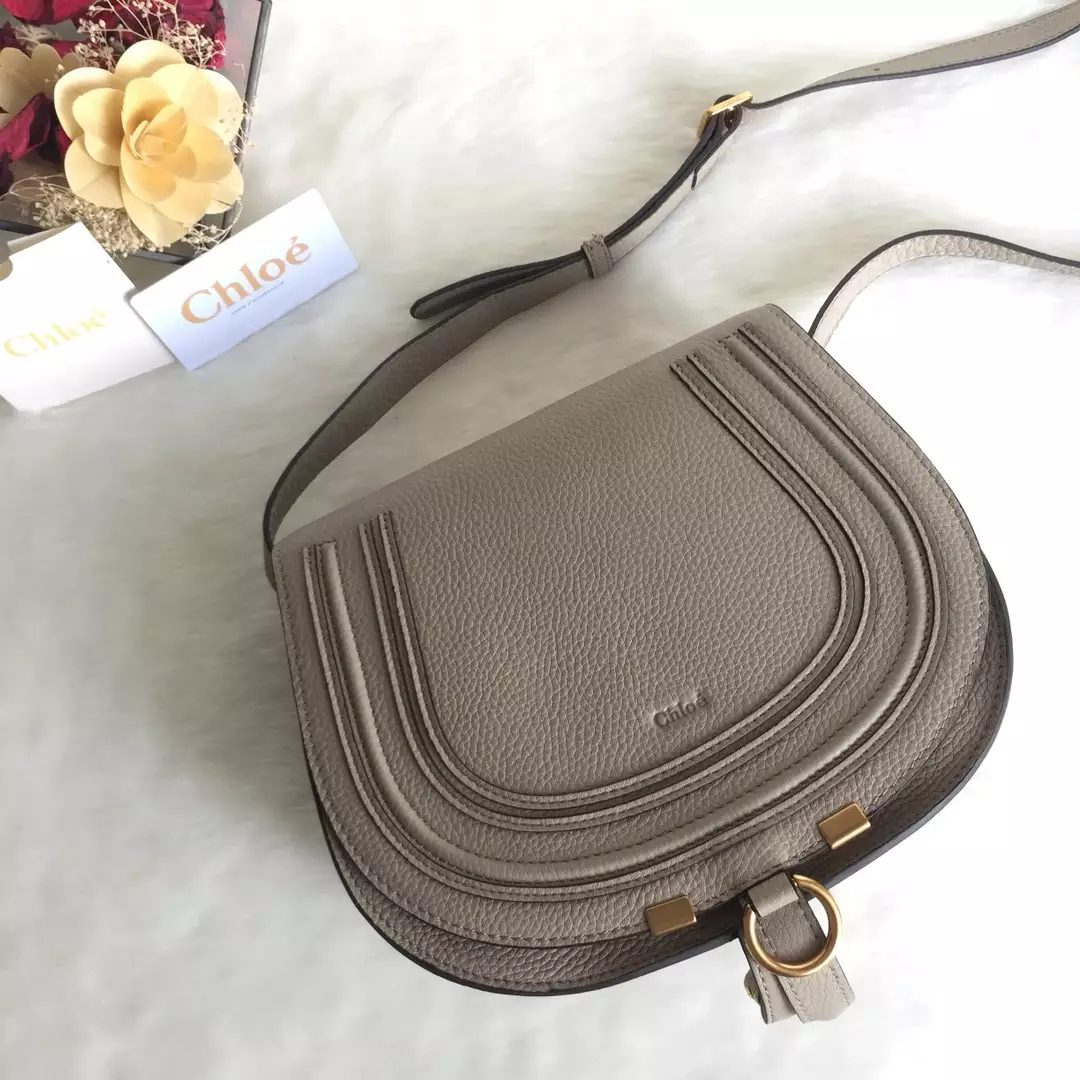 Chloé Marcie Cashmere Grey Medium Saddle Bag - Repbags.ru - Image 3