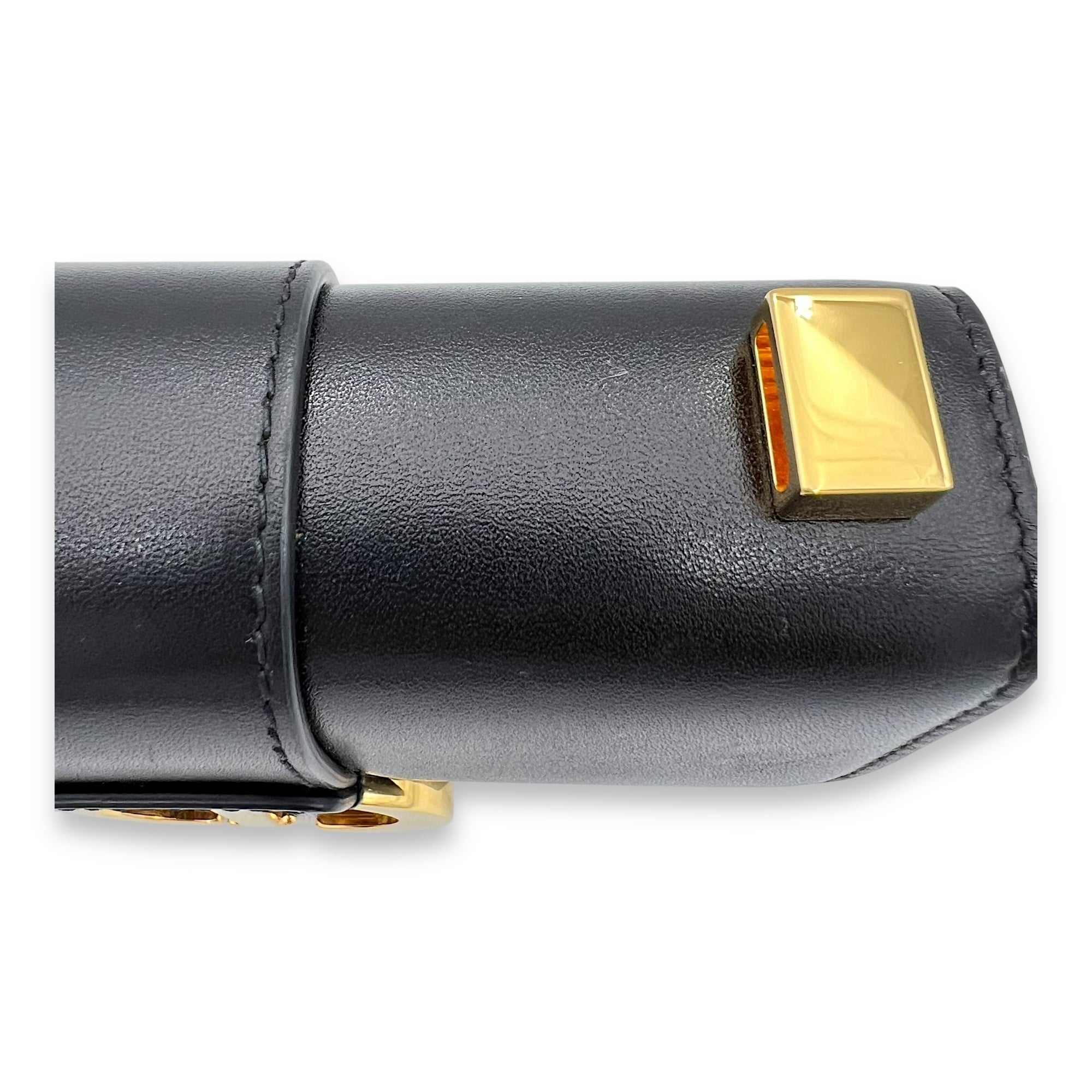 30 Montaigne Micro Black Crossbody Bag in Calfskin, Gold hardware - Image 7