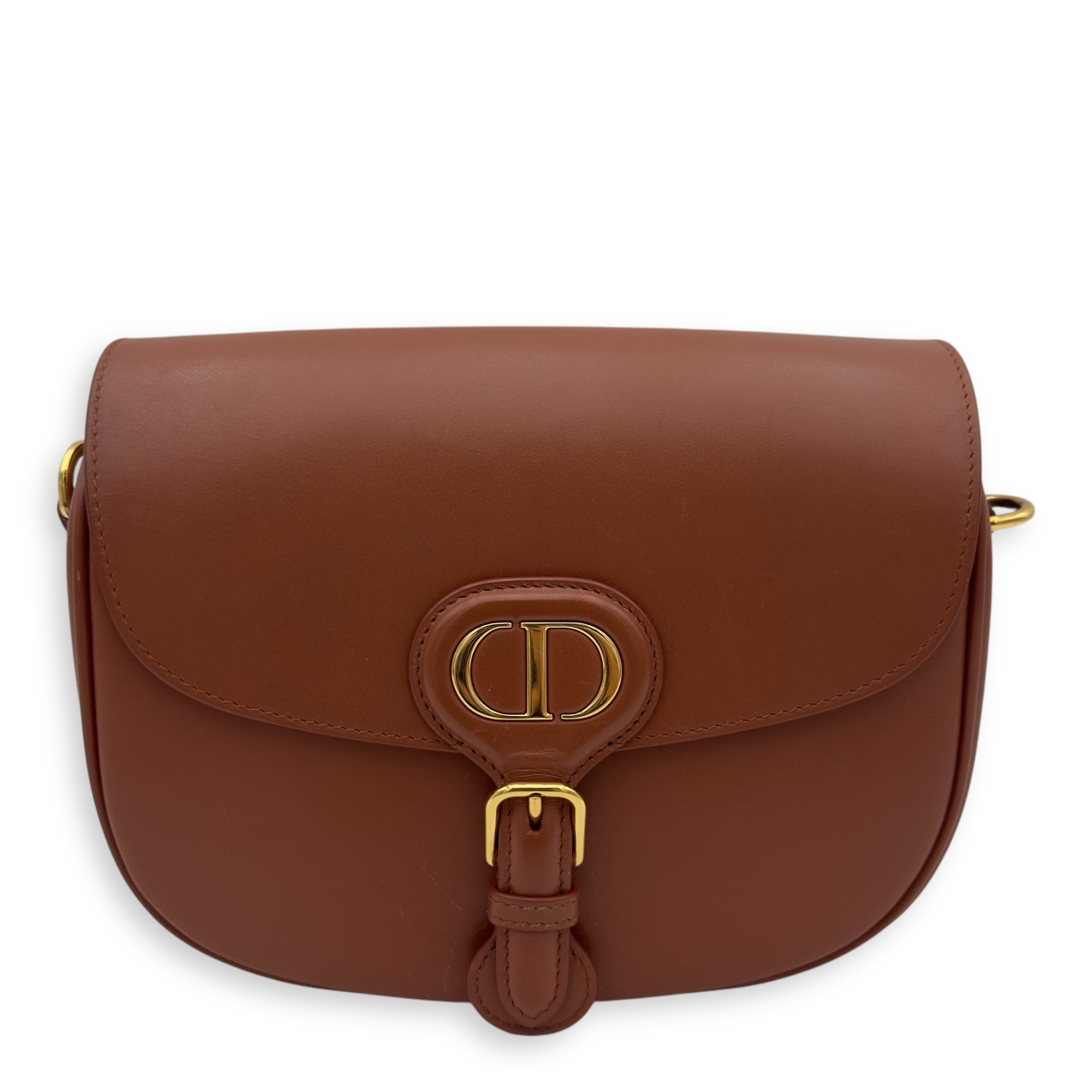 Bobby Shoulder Bag Brown in Calfskin, Gold hardware