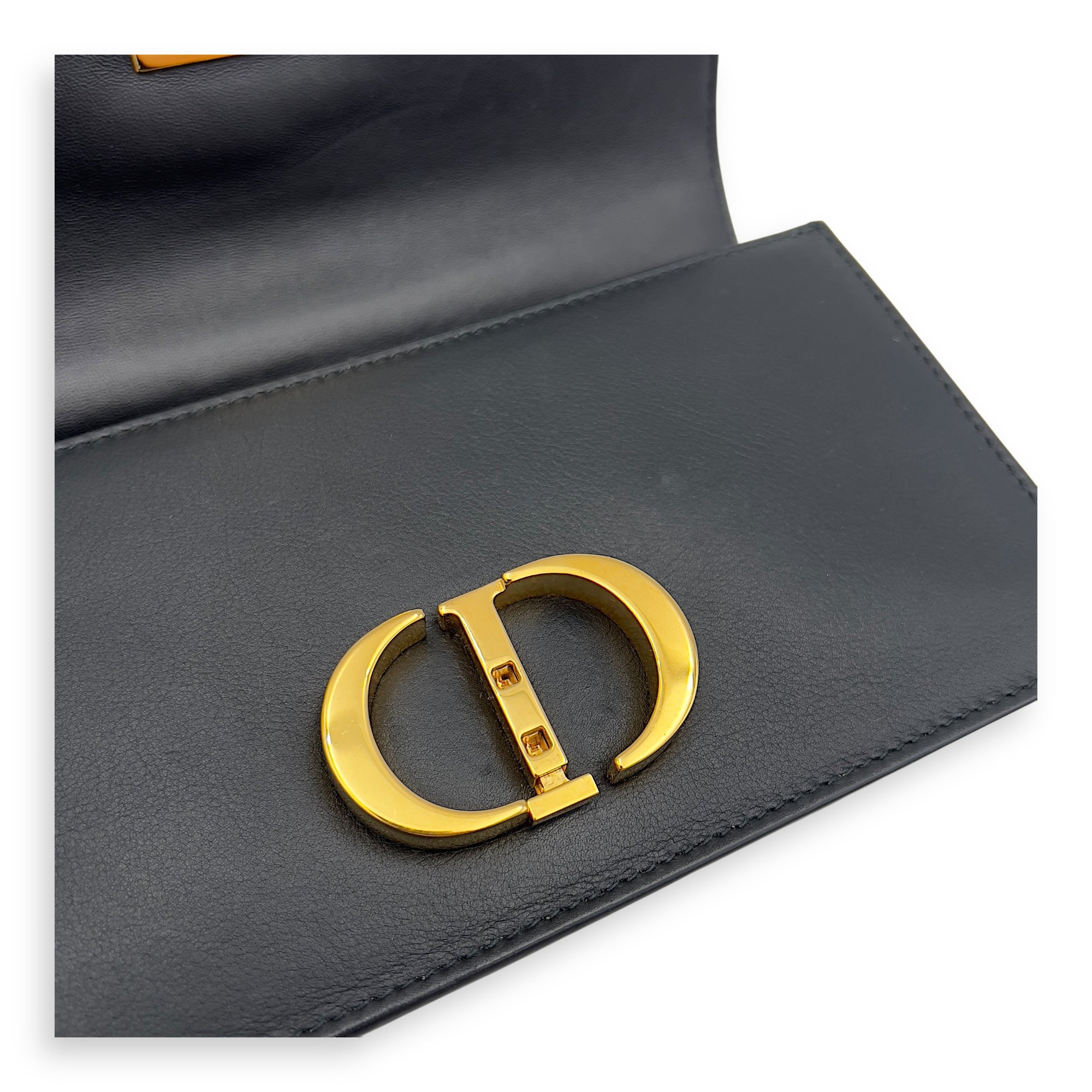 Montaigne Shoulder Bag Black in Calfskin, Gold hardware - Image 17