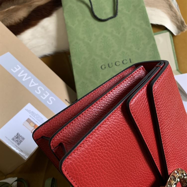 Dionysus leather shoulder bag Hibiscus red - Image 8