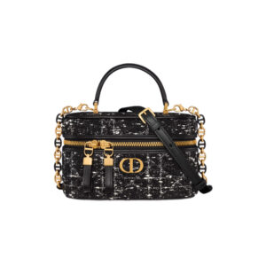 Dior Caro Mini Vanity Case Black Cannage Tweed - Repbags.ru