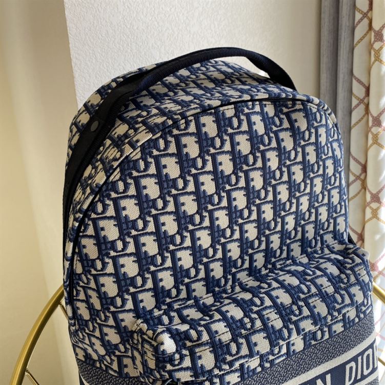 DiorTravel backpack Blue Dior Oblique Jacquard - DB009 - Image 8