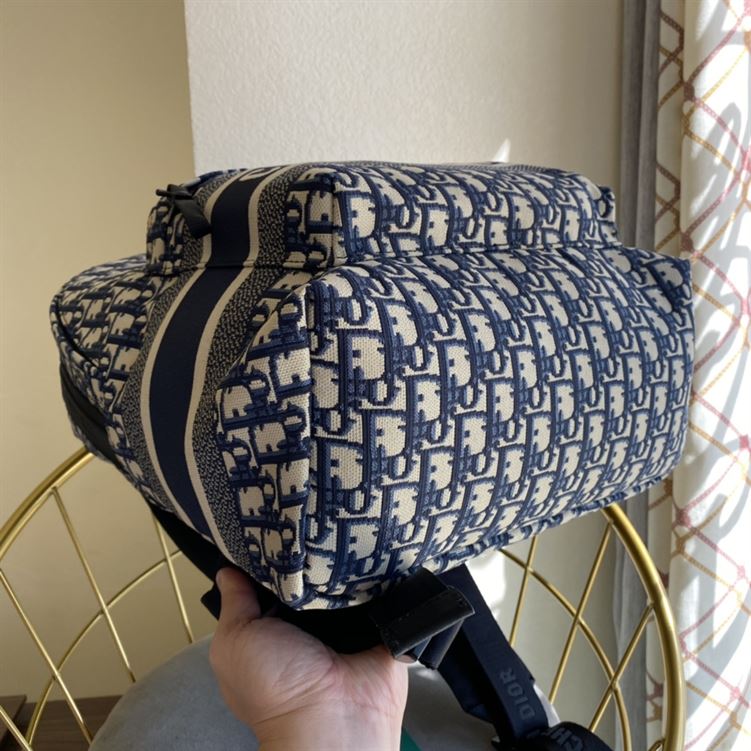 DiorTravel backpack Blue Dior Oblique Jacquard - DB009 - Image 10