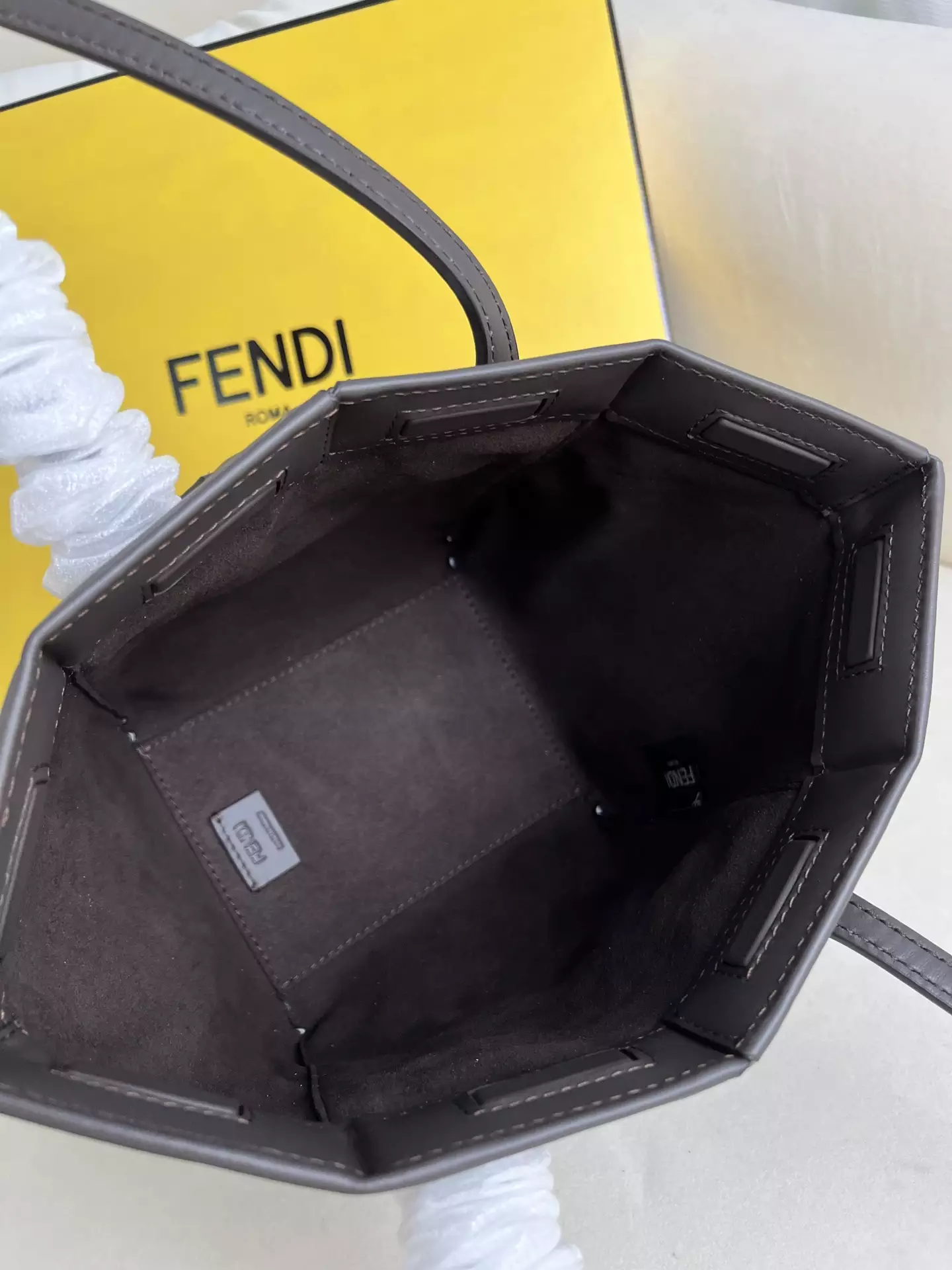 Fendi Origami Mini Brown FF Jacquard Fabric Bag - Repbags.ru - Image 8