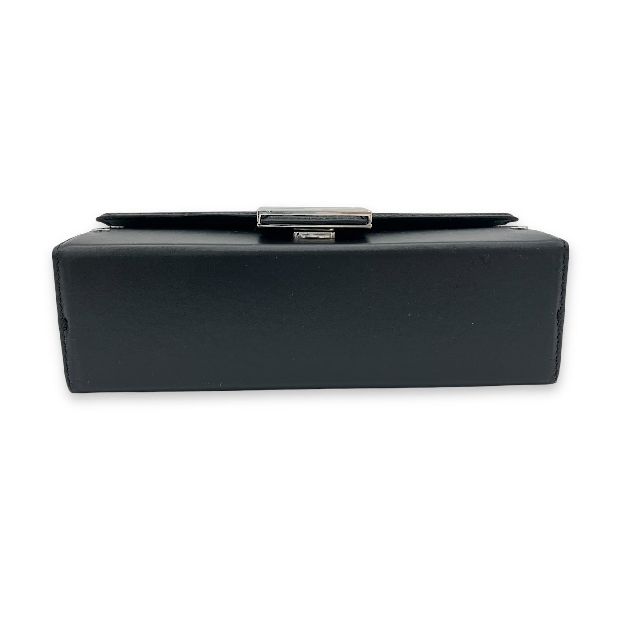 Baguette Box Marc Jacobs Black Crossbody Bag in Calfskin, Silver hardware - Image 6
