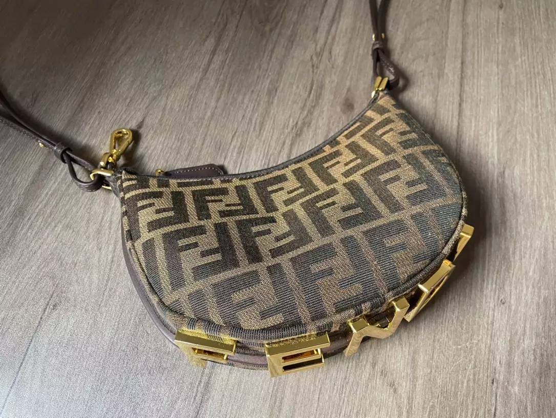 Fendigraphy Mini Brown FF Jacquard Fabric Bag - Repbags.ru - Image 5