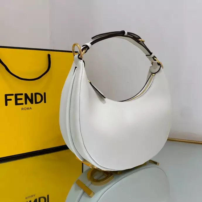 Fendigraphy Small White Leather Bag - Repbags.ru - Image 4
