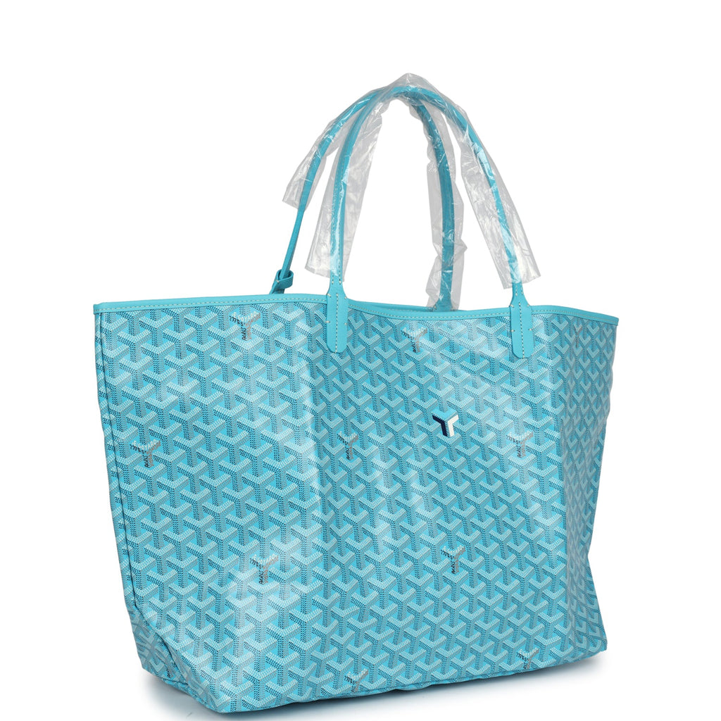 Goyard Goyardine Turquoise Saint Louis GM Tote Bag & Balise Towel Palladium Hardware - Image 3