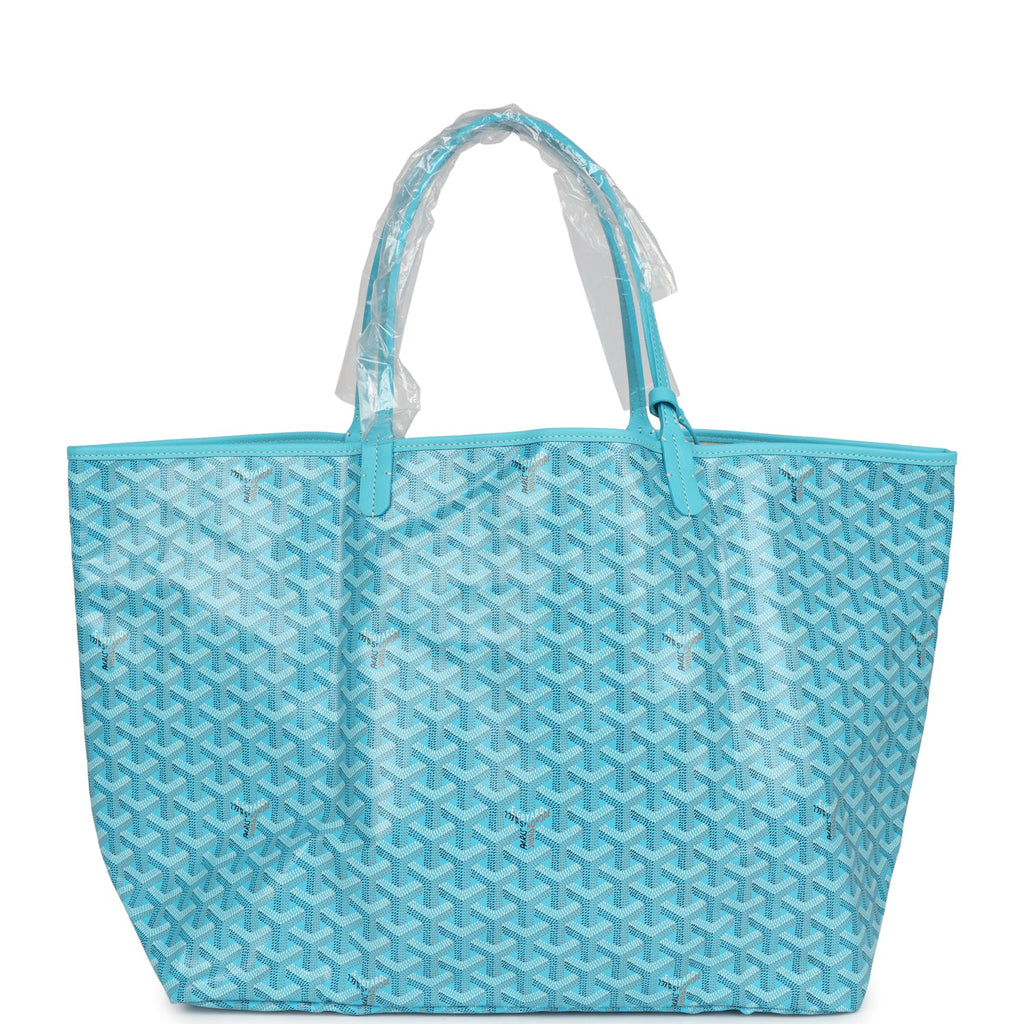 Goyard Goyardine Turquoise Saint Louis GM Tote Bag & Balise Towel Palladium Hardware - Image 6