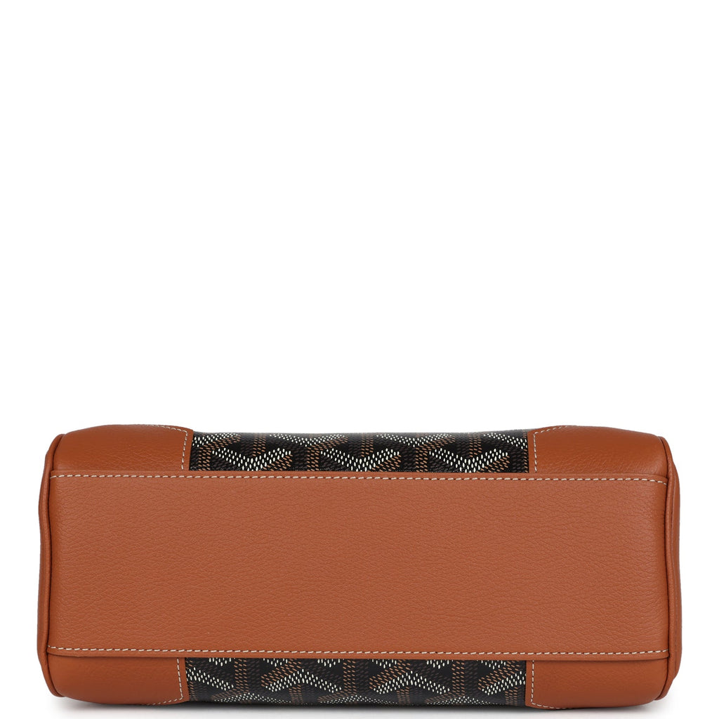 Goyard Saigon Souple Mini Bag Black and Brown Goyardine Canvas Palladium Hardware - Image 7