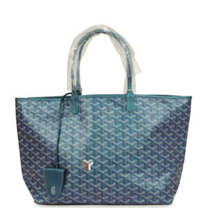 Goyard Goyardine Pearly Blue Saint Louis PM Tote Bag Palladium Hardware