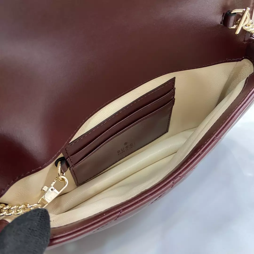 GG Marmont Mini Bag in Rosso Ancora Red Leather - Repbags.ru - Image 11