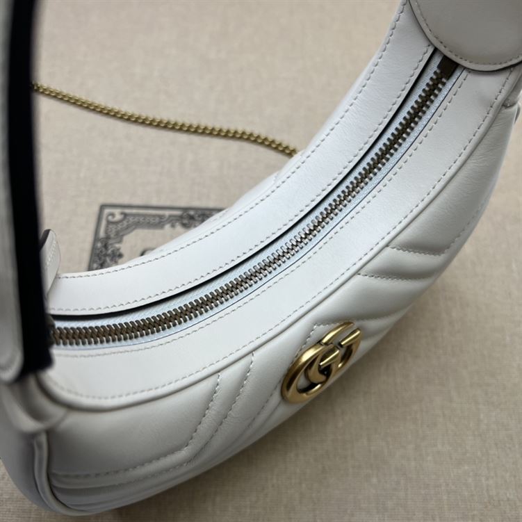 GG Marmont half-moon-shaped mini bag white leather - Image 6
