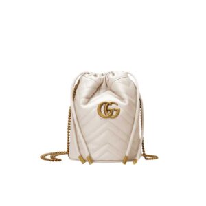 GG Marmont mini bucket bag White leather