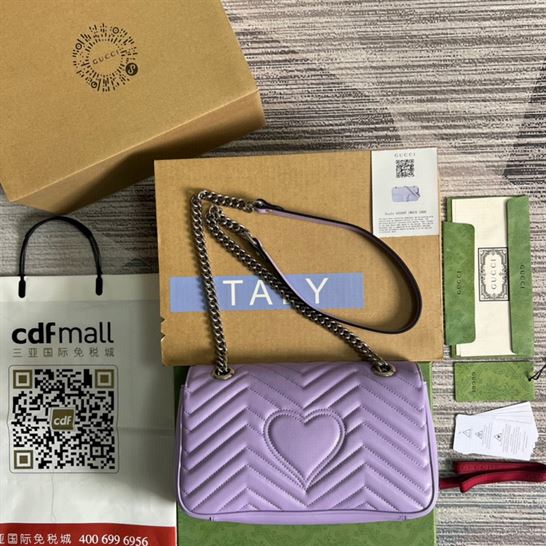 GG Marmont small shoulder bag Lilac leather - Image 4