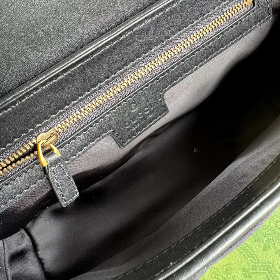 GG Marmont Small Shoulder Bag in Black Velvet - Image 8