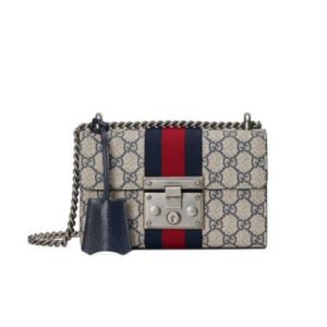 GG Padlock small shoulder bag Beige and blue GG Supreme canvas - GB083