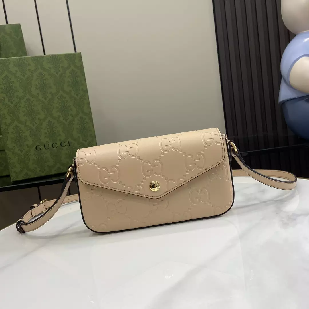 GG Super Mini Shoulder Bag in Light Beige Leather - Repbags.ru - Image 3