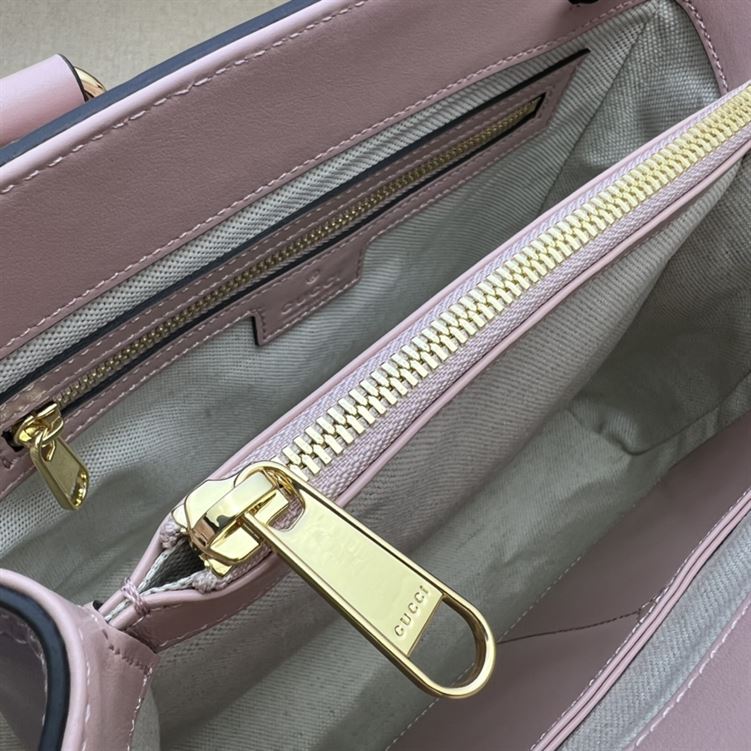 GG matelassé mini top handle bag Pink GG leather - Image 7